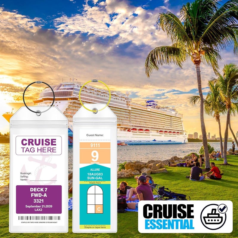 Maloun 6 Pack Clear Cruise Luggage Tags for Royal Caribbean and Celebrity, Carnival, MSC, Costa, NCL & Princess Cruise Ships, Must-Have Cruise Travel Essentials for 2025-2026 - Image 3